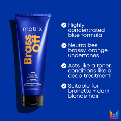 Matrix Mask Tone (Blue)
Matrix Mascarilla capilar de latón sin color | Neutraliza los matices cobrizos y anaranjados | Para morenas aclaradas o rubias oscuras | Para cabello teñido | El embalaje puede variar