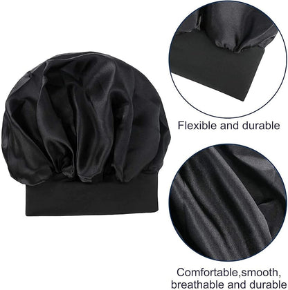 Sleep black satin sleep hat bonnet