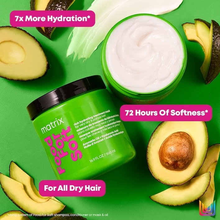 Mask Food For Soft Rich Hydrating Treatment Matrix
Mask that replenishes hydration in even the driest and most porous hair. Mascarilla